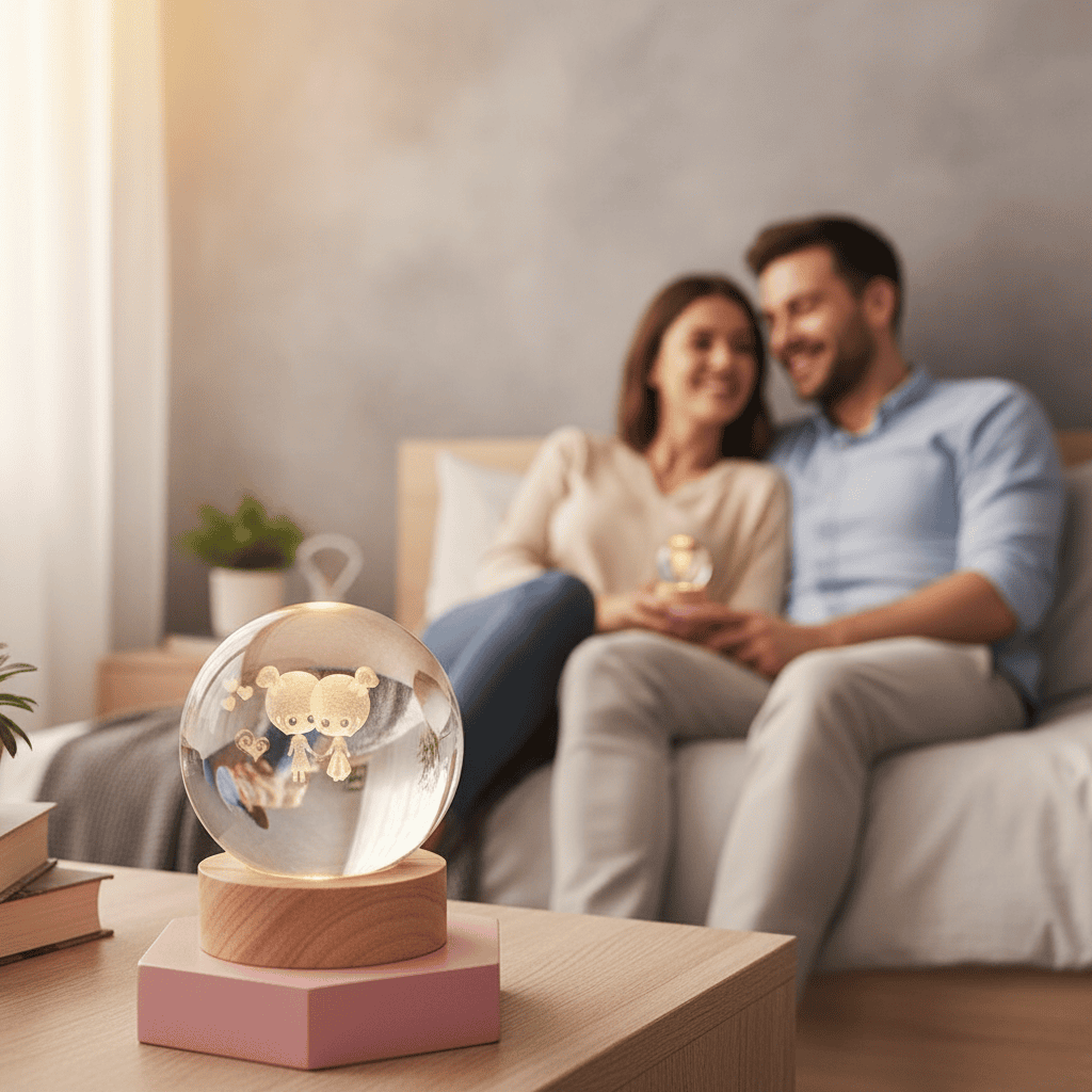 RadiantGem 3D LED Night Lamp with Dazzling Crystal Effects