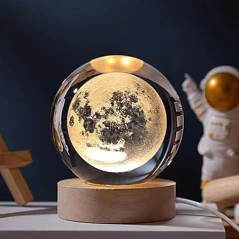 RadiantGem 3D LED Night Lamp with Dazzling Crystal Effects