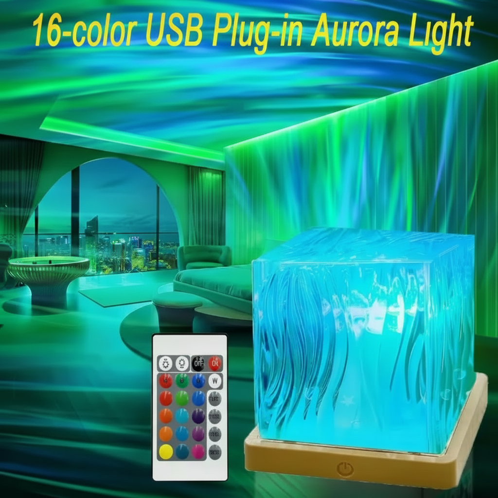 AuroraGlow Crystal Projector Lamp for Relaxing Ambiance