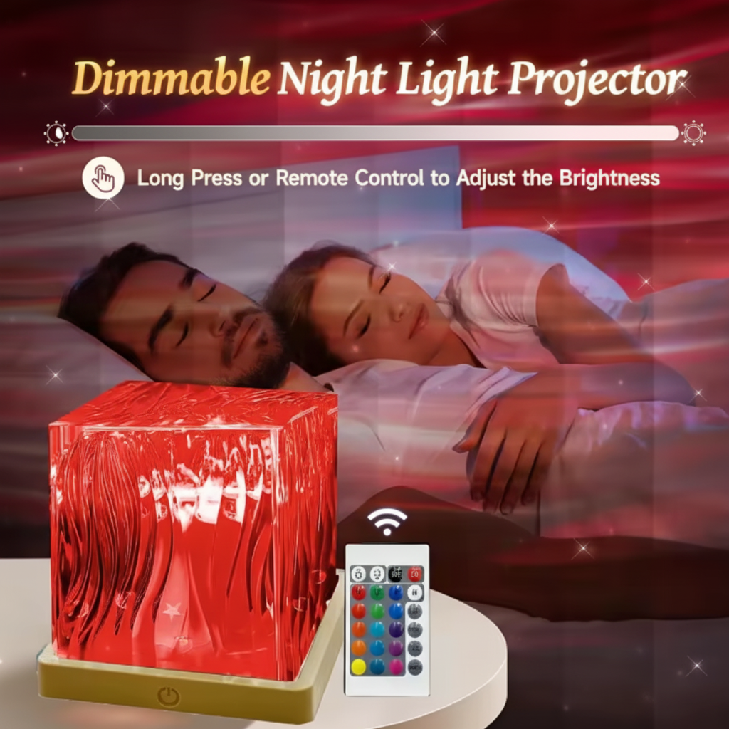 AuroraGlow Crystal Projector Lamp for Relaxing Ambiance