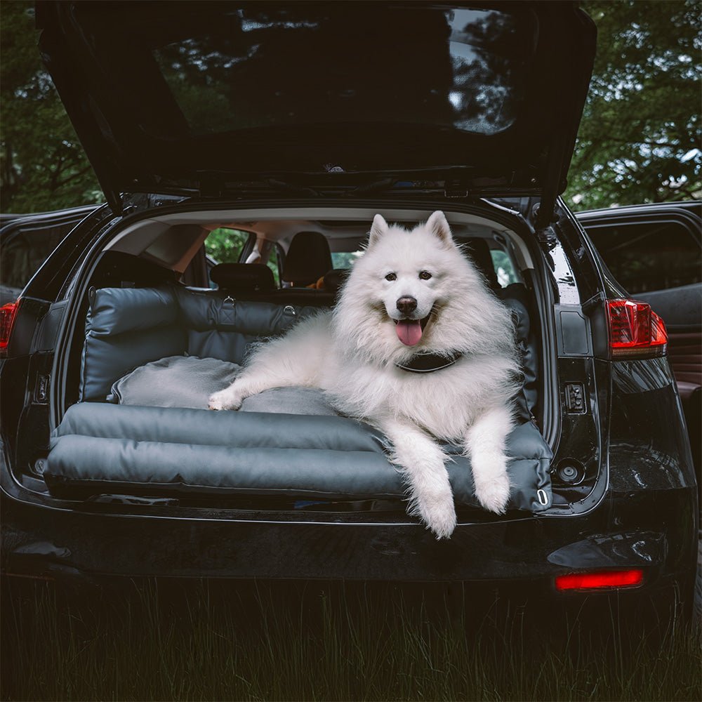 Luxury Leatherette Dog Travel Bed with Secure Non-Slip Base