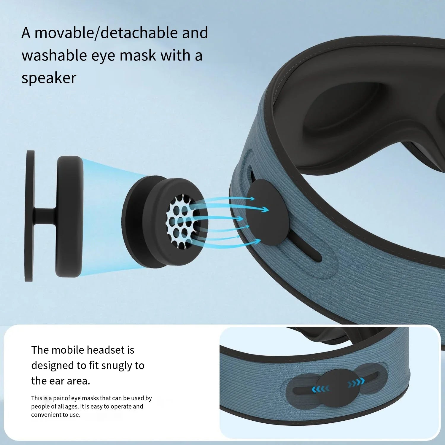 3D Contoured Eye Mask with Memory Foam and Wireless Bluetooth Music for Relaxation