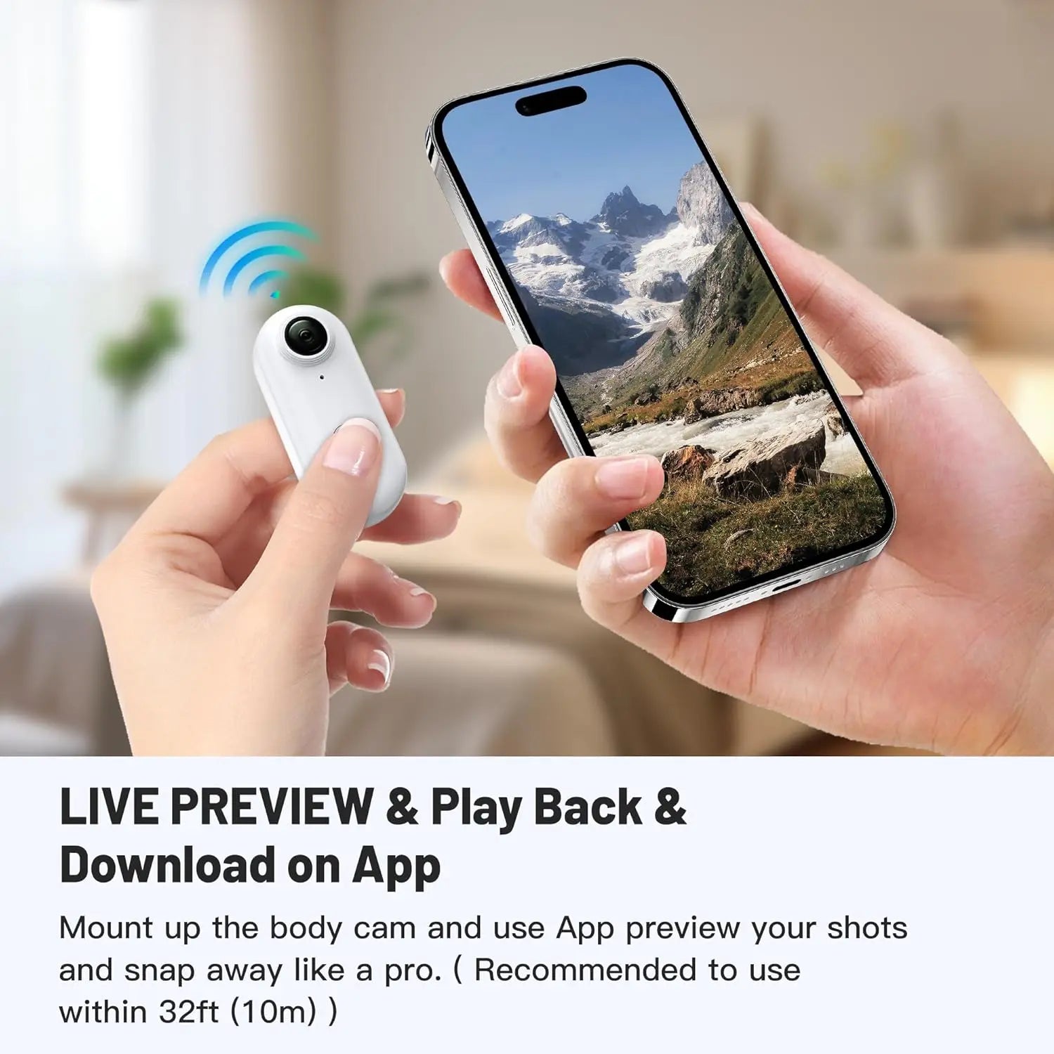 Pocket-Sized 1080P Action Camera with WiFi and Hands-Free Mount for Kids