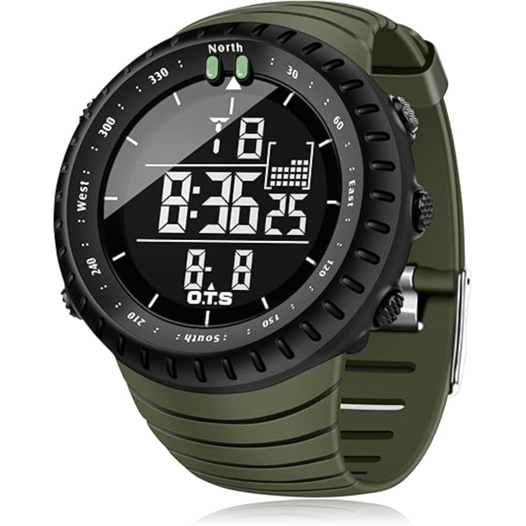 Waterproof Digital Sports Watch with LED Light – Shock-Resistant for Outdoors