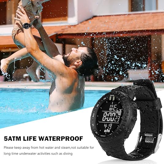 Waterproof Digital Sports Watch with LED Light – Shock-Resistant for Outdoors