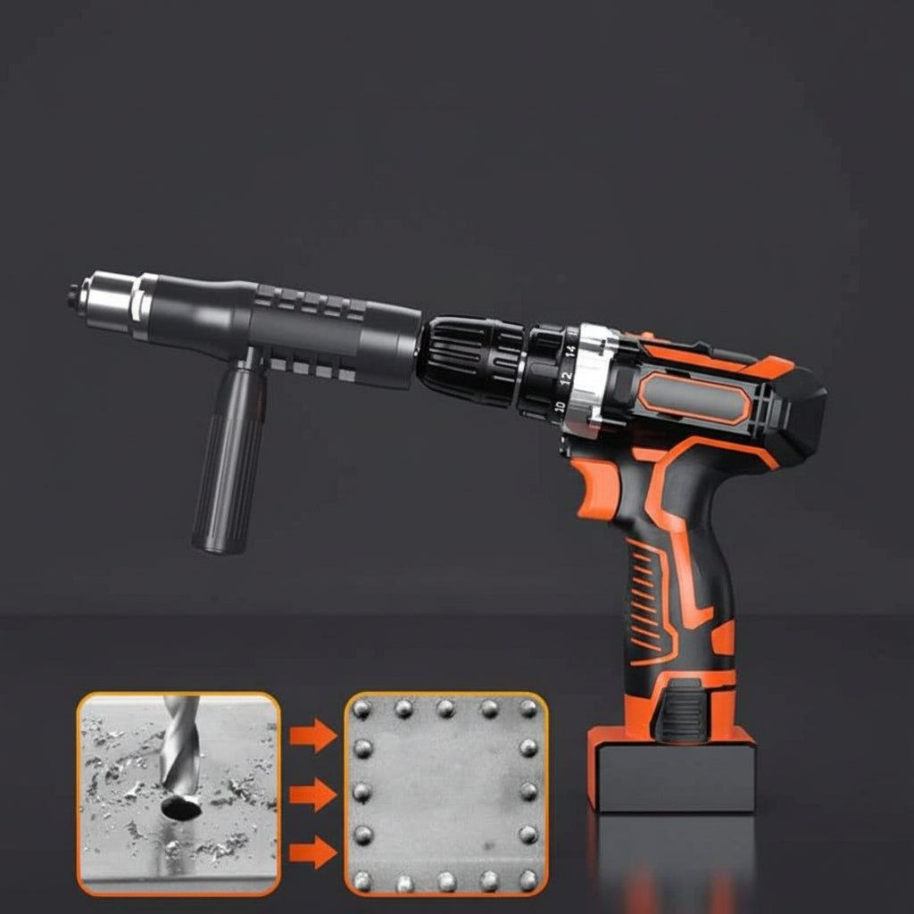 Versatile Riveting Adapter Kit for Electric Drills