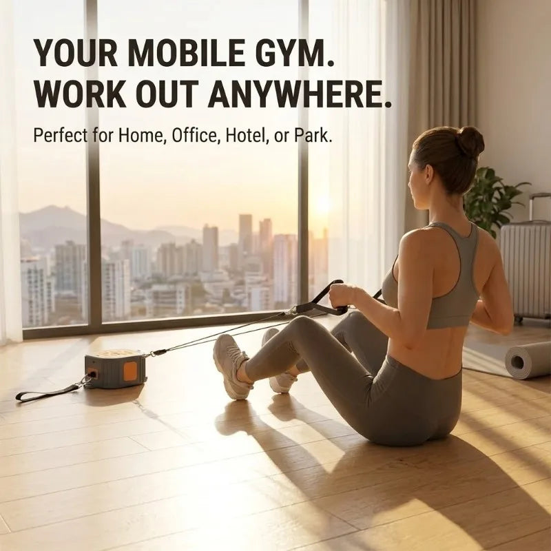 Adjustable Full Body Home Gym with Portable Cable Machine and Resistance Bands