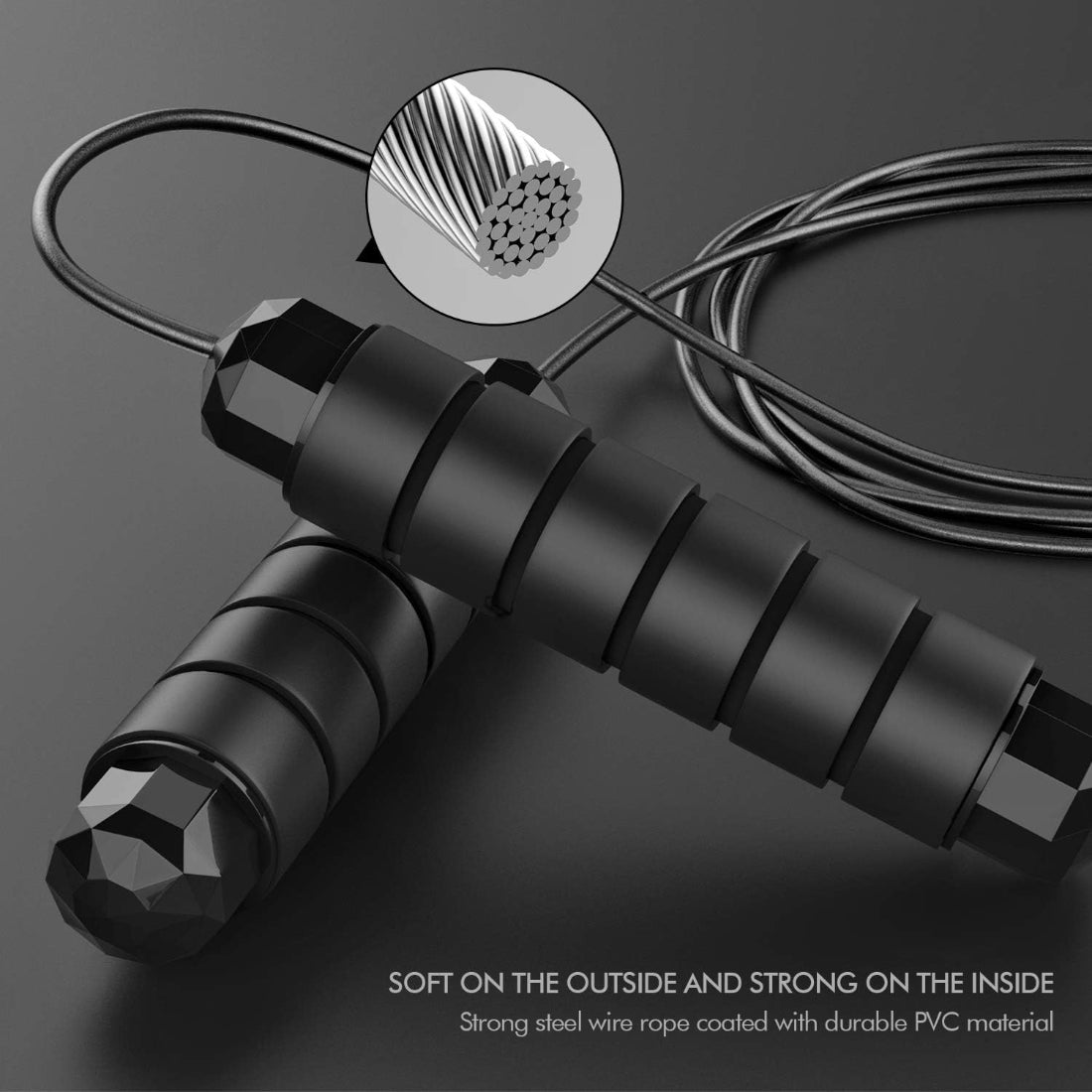 Versatile Fitness Jump Rope with Grip Handles - Tangle-Free Design