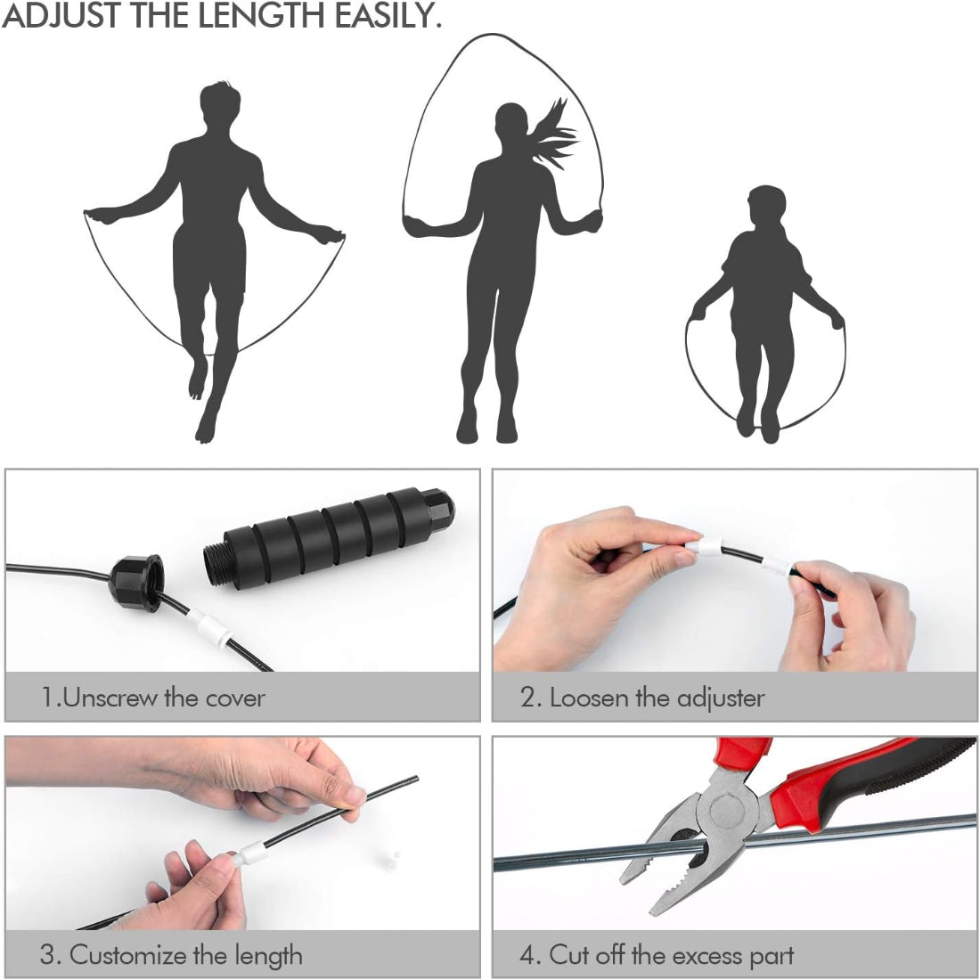 Versatile Fitness Jump Rope with Grip Handles - Tangle-Free Design