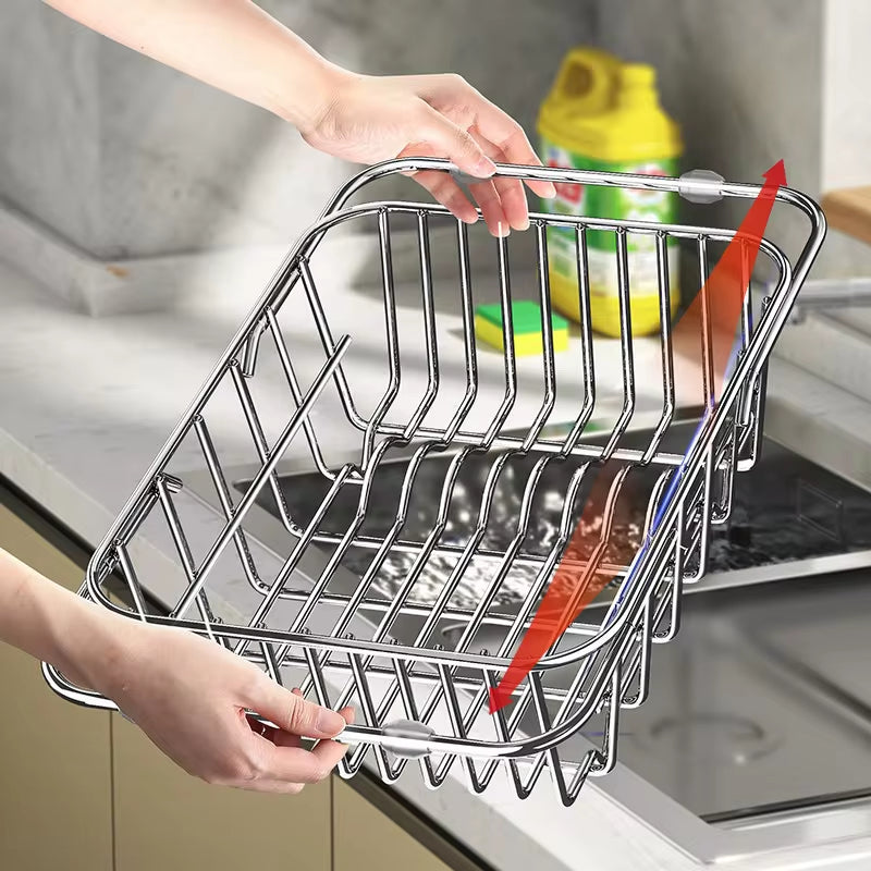 Expandable Stainless Steel Dish Drainer for Smart Kitchens
