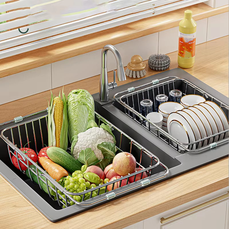 Expandable Stainless Steel Dish Drainer for Smart Kitchens