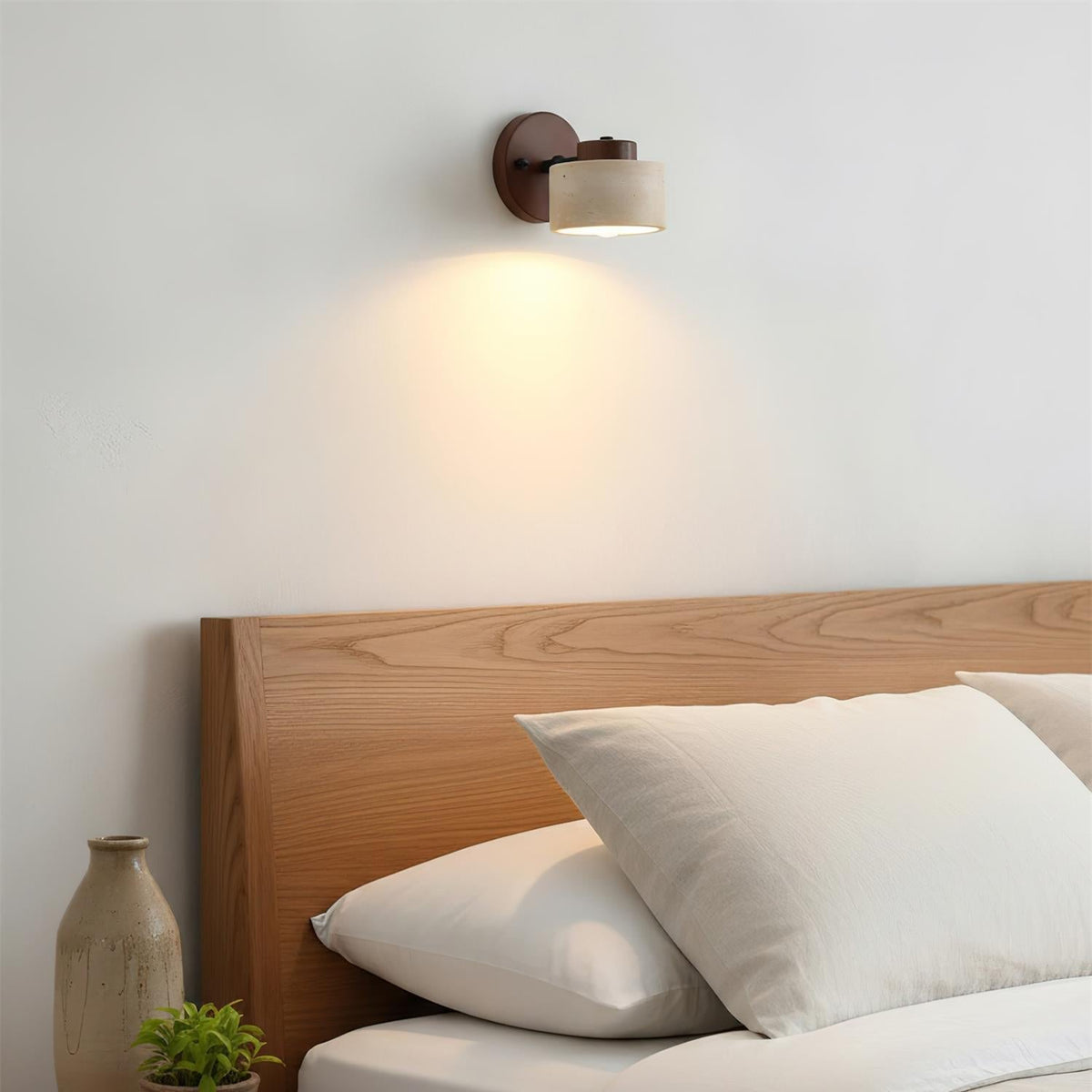 Stylish Adjustable Wall Light - Natural Stone & Wood Fusion
