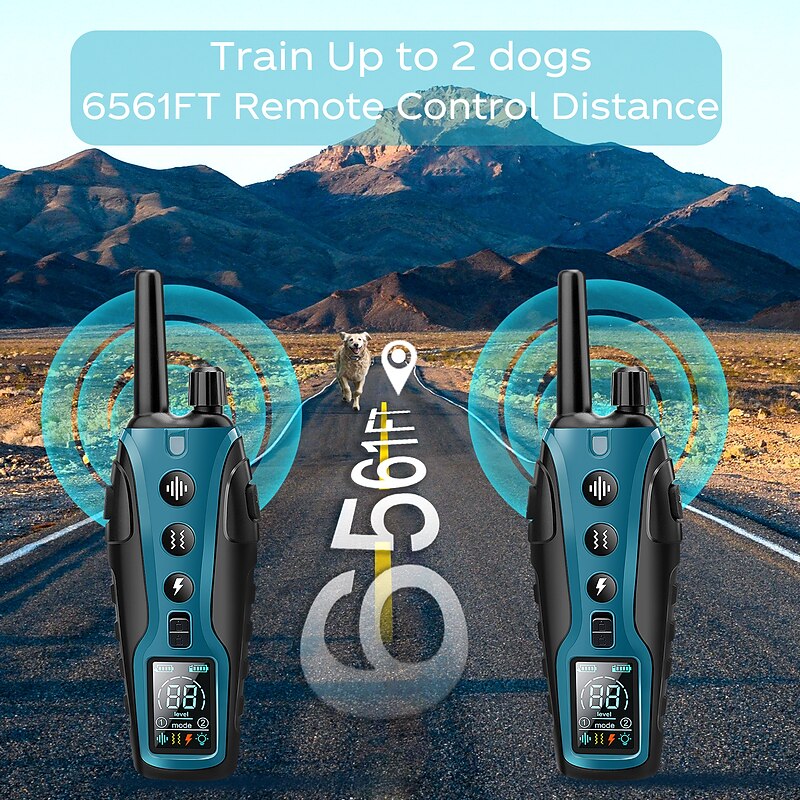 Waterproof Dog Training Collar with 2000m Range – Versatile Remote Shock Device