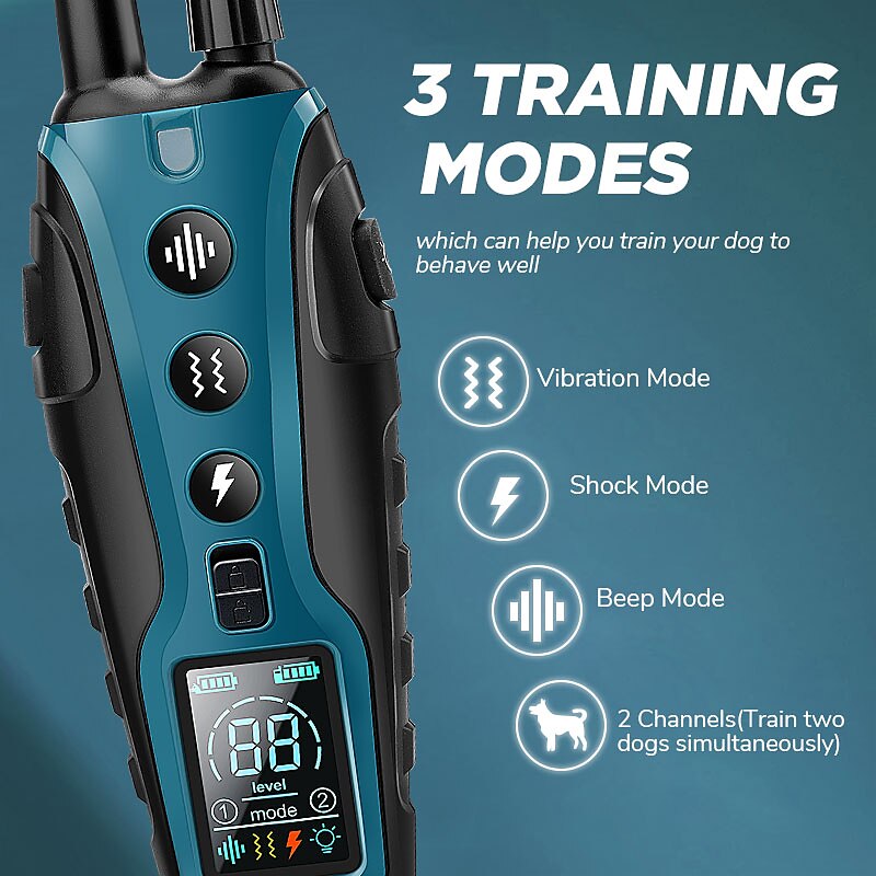 Waterproof Dog Training Collar with 2000m Range – Versatile Remote Shock Device
