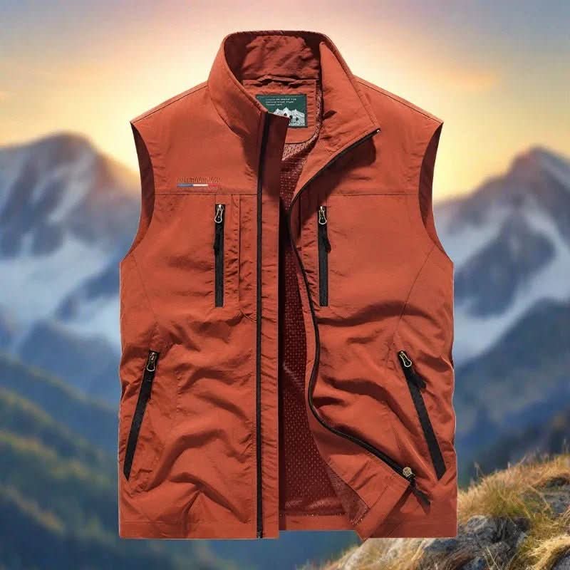 Men's Lightweight Outdoor Vest with 5 Pockets – Water-Resistant Comfort