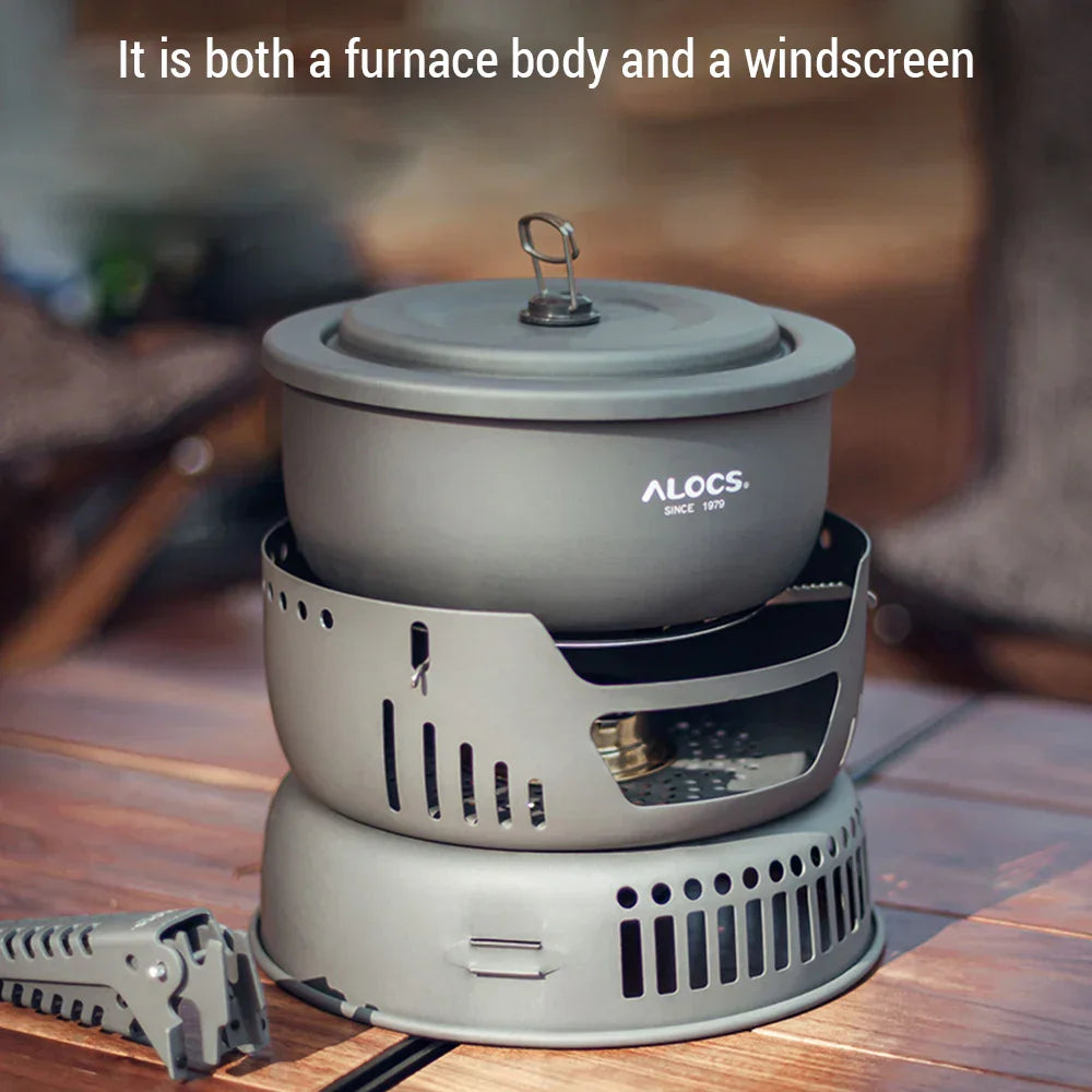 Lightweight Camping Cooking Set with Windshield for Easy Outdoor Meals