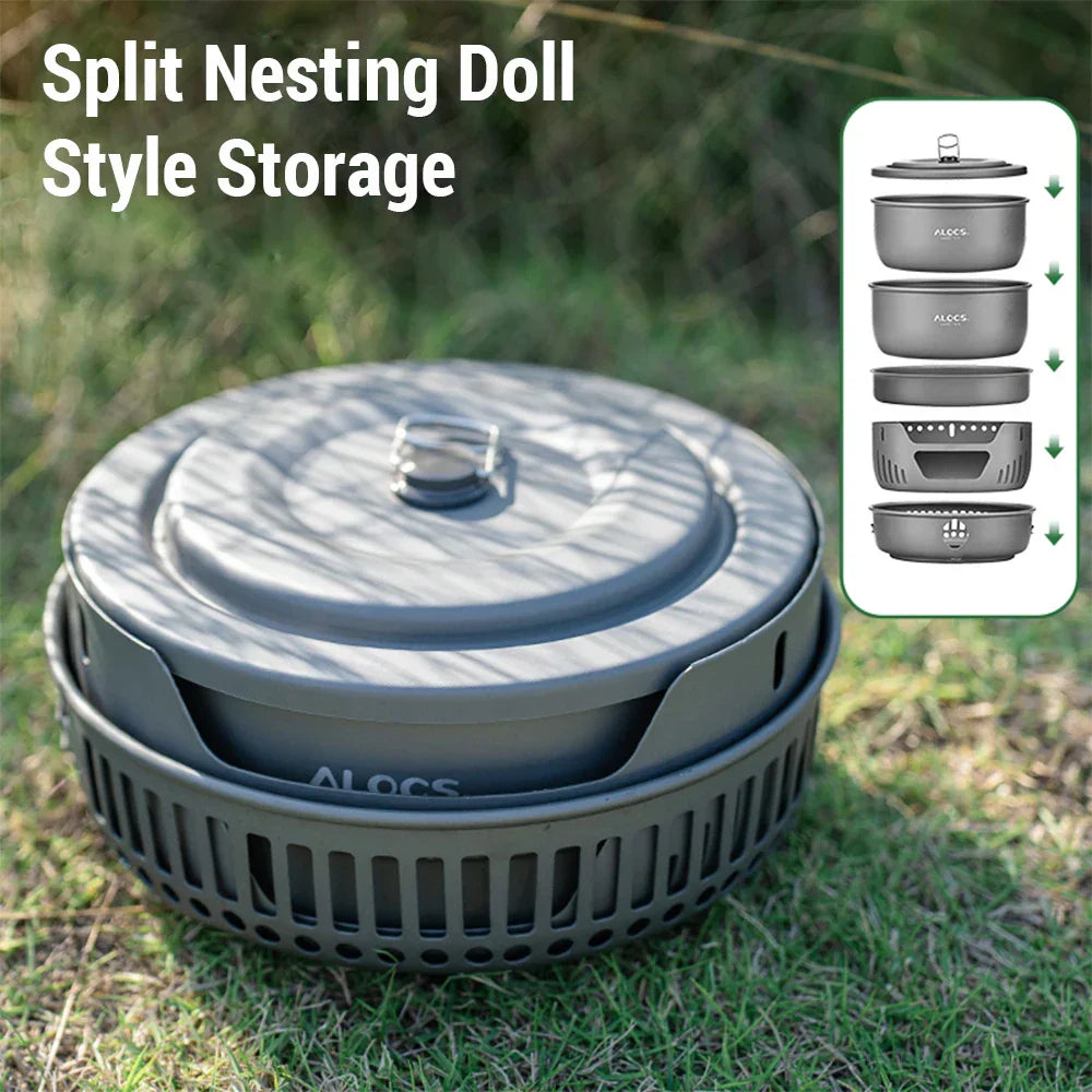 Lightweight Camping Cooking Set with Windshield for Easy Outdoor Meals