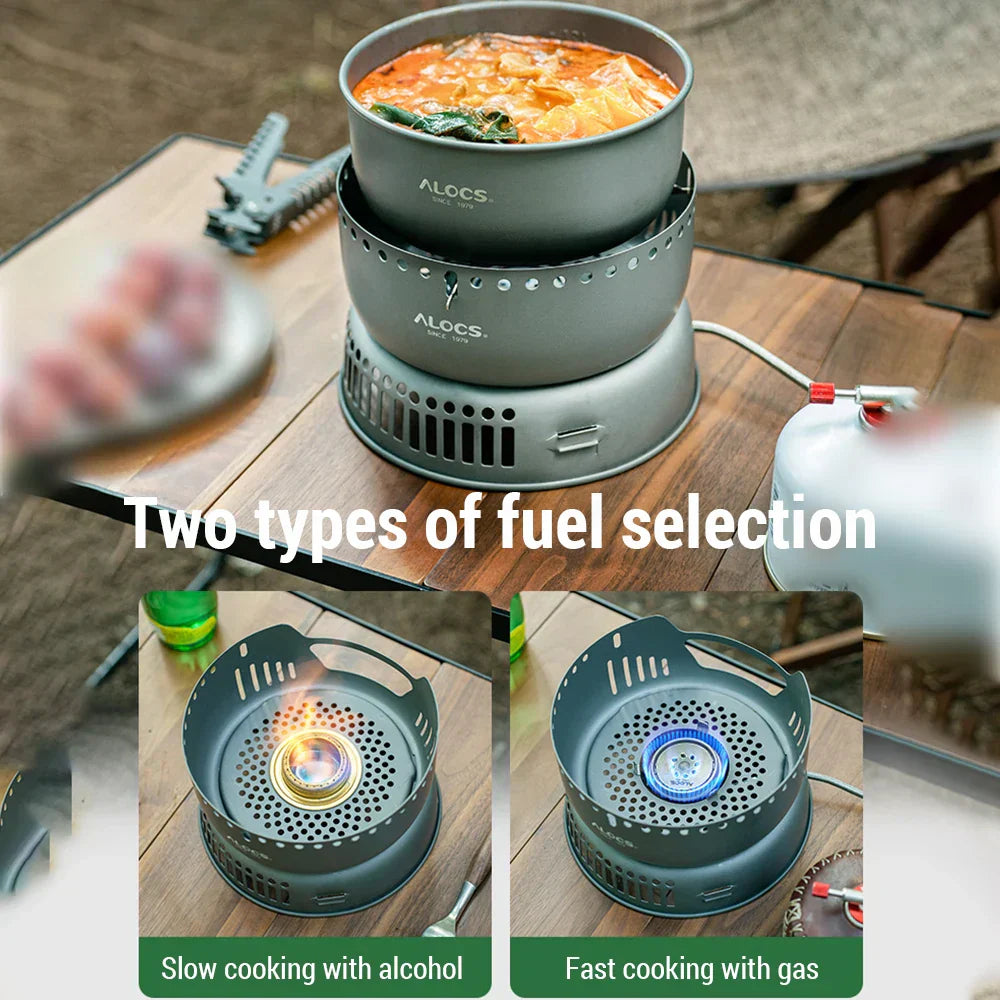 Lightweight Camping Cooking Set with Windshield for Easy Outdoor Meals