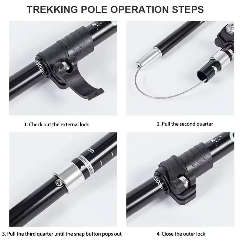 Lightweight Adjustable Trekking Poles for Hiking Stability and Comfort