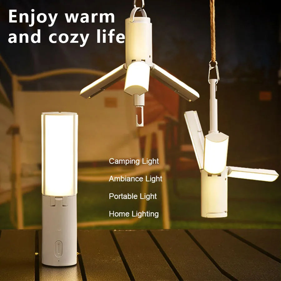 Folding Camping Lantern with 3 Lighting Options and Quick Charge for Outdoor Use