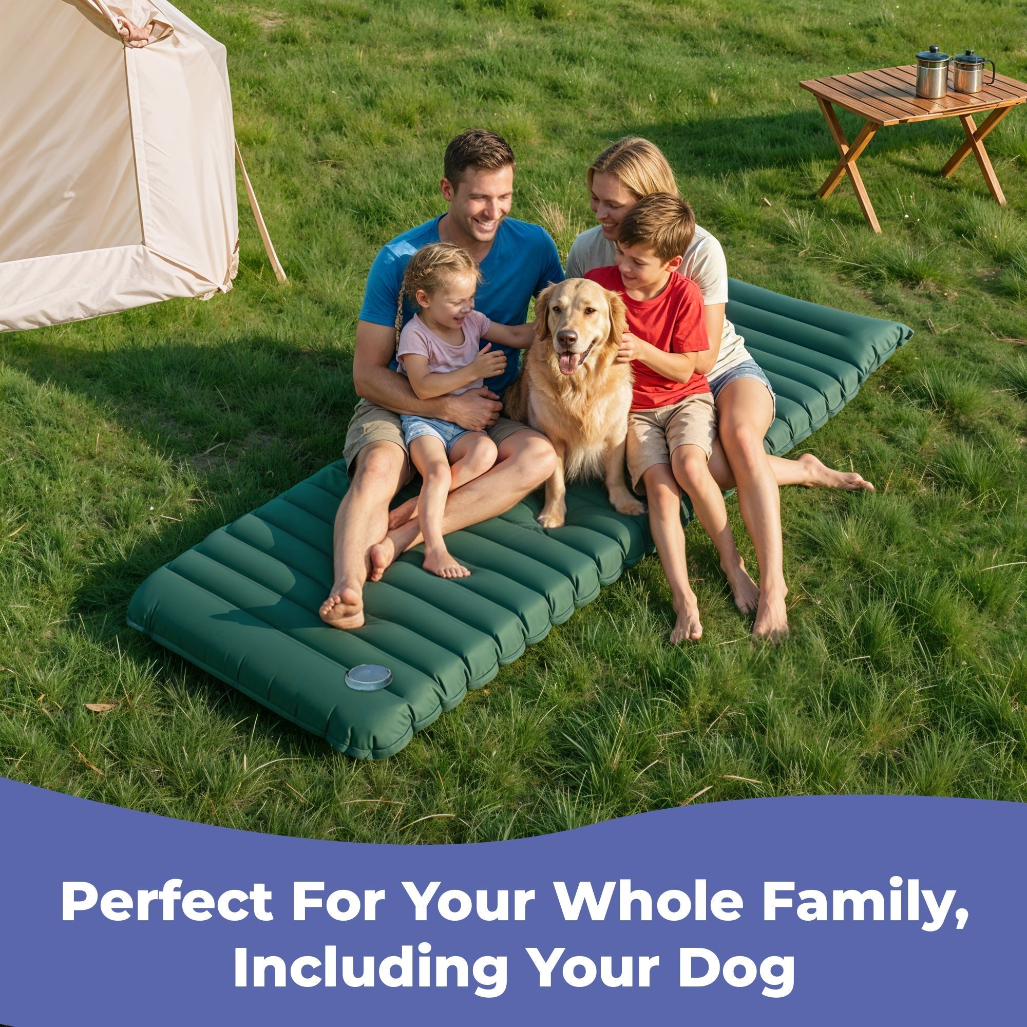 Inflatable Portable Mattress with Built-In Foot Pump – Lightweight Comfort