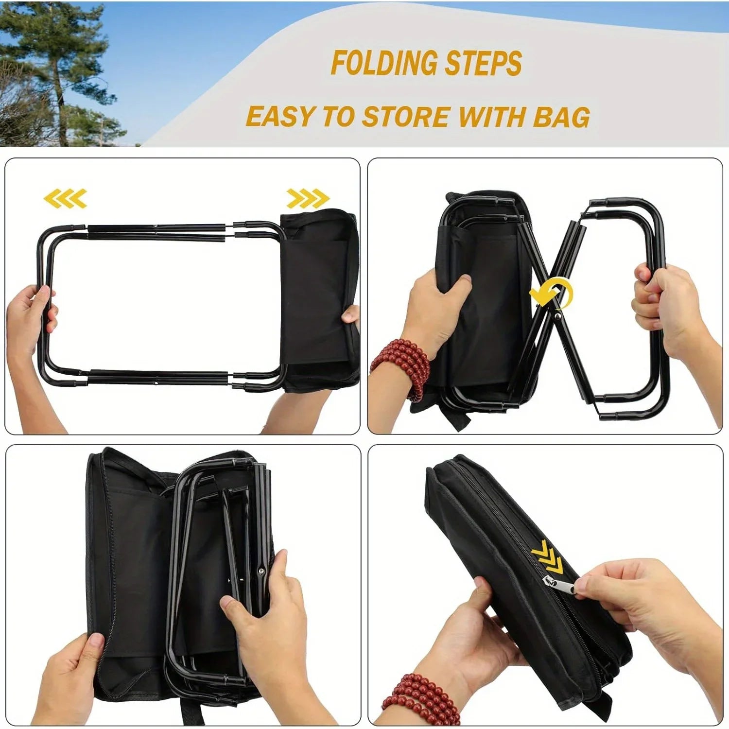 Lightweight Foldable Camping Stool – Portable Compact Chair for Outdoors