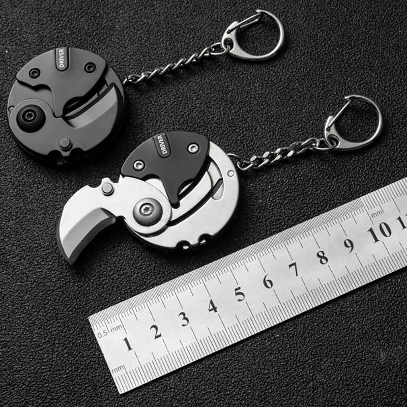 Survival Keychain Tool with Knife and Fire Starter – Compact Outdoor Gear