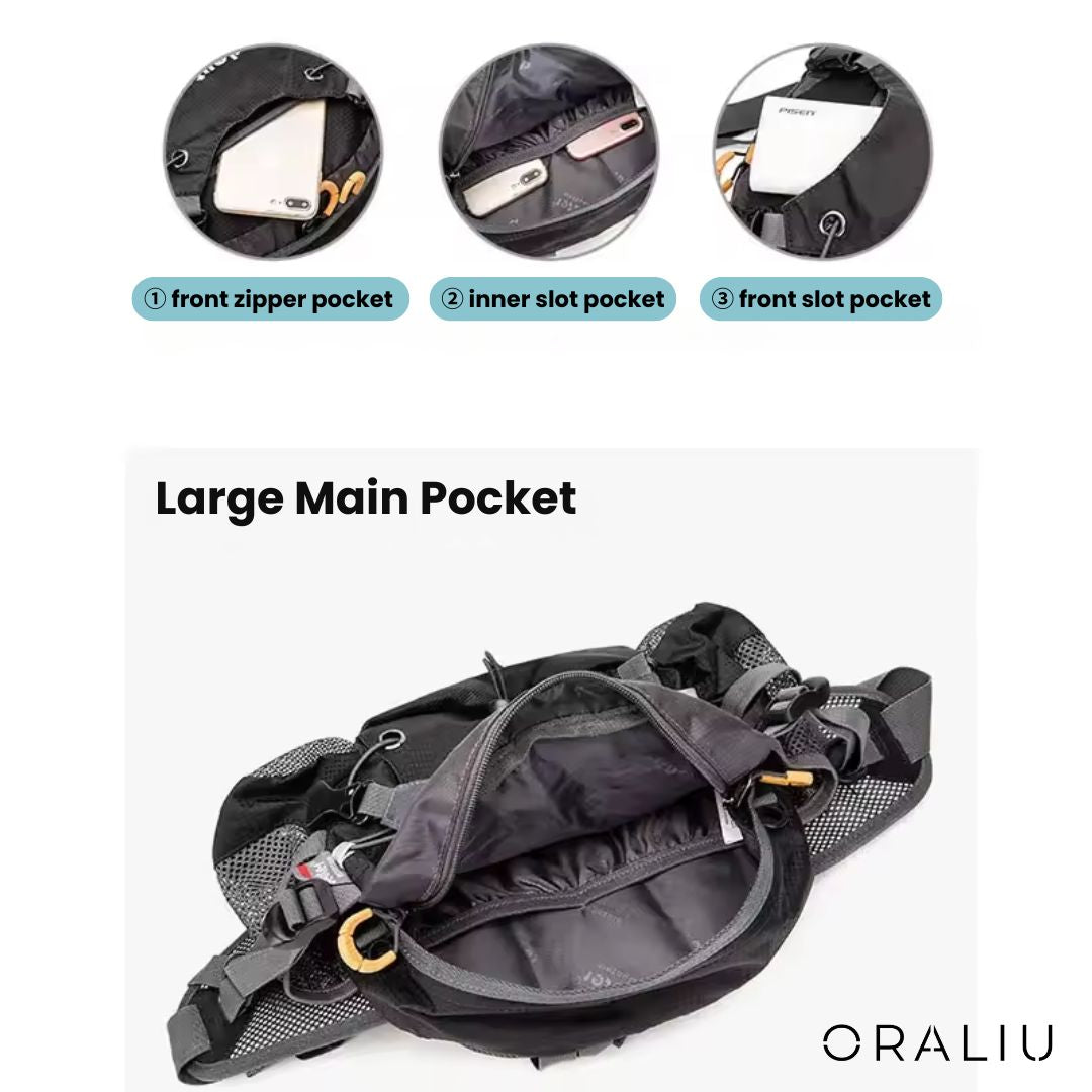 Waterproof Hiking Fanny Pack with 5L Storage for Outdoor Adventures