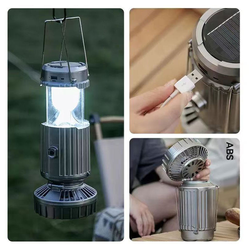 Portable Outdoor Fan with Solar Light – Ideal for Camping Comfort