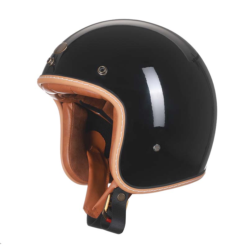 Vintage Low Profile Motorcycle Helmet with DOT & ECE Safety Certification