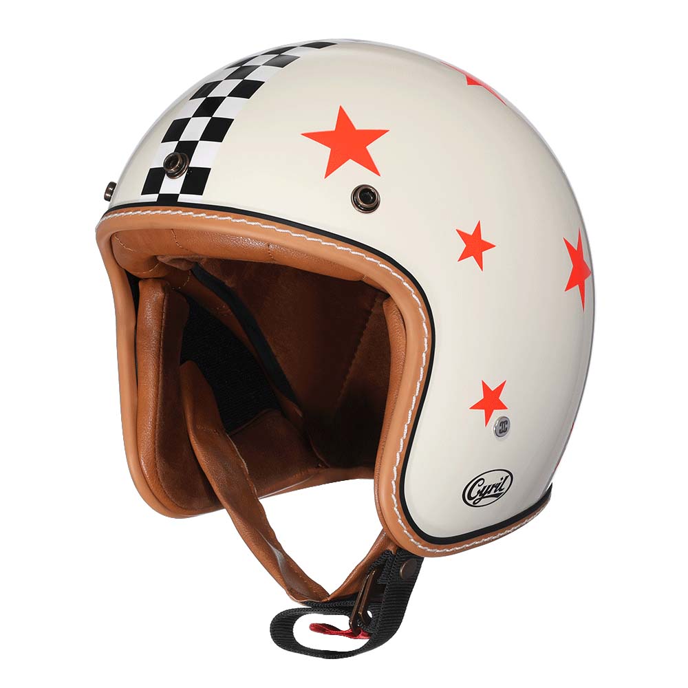 Vintage Low Profile Motorcycle Helmet with DOT & ECE Safety Certification