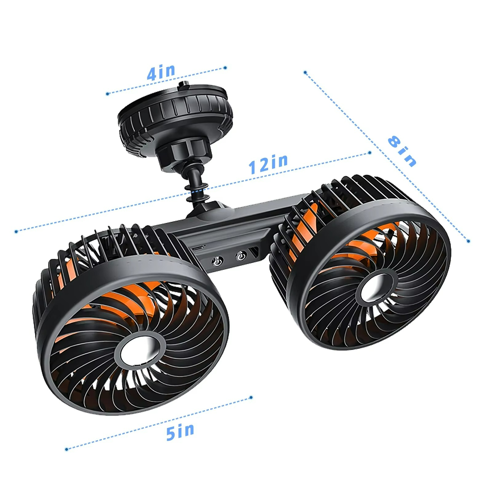Portable Car Fan with 4000 mAh Battery – 3 Speed Options for Comfort
