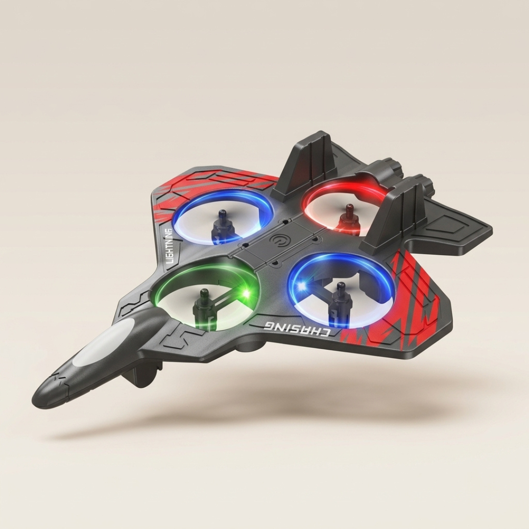 Remote Control Foam Drone for Kids – LED Light, Crash-Resistant, Ages 5+