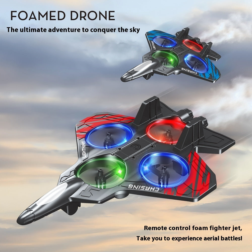 Remote Control Foam Drone for Kids – LED Light, Crash-Resistant, Ages 5+