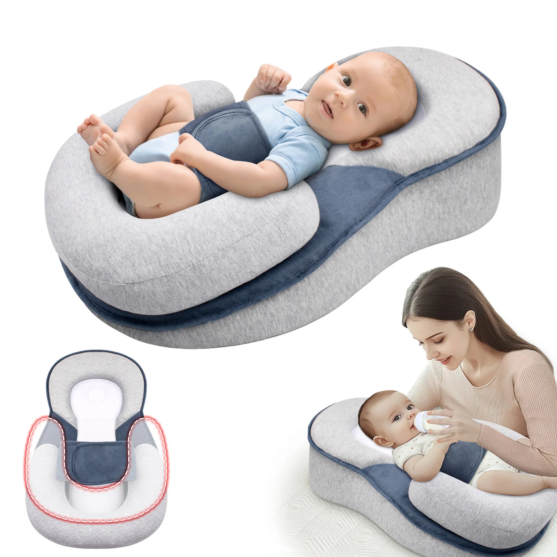 Ergonomic Baby Lounger with Anti-Reflux Support