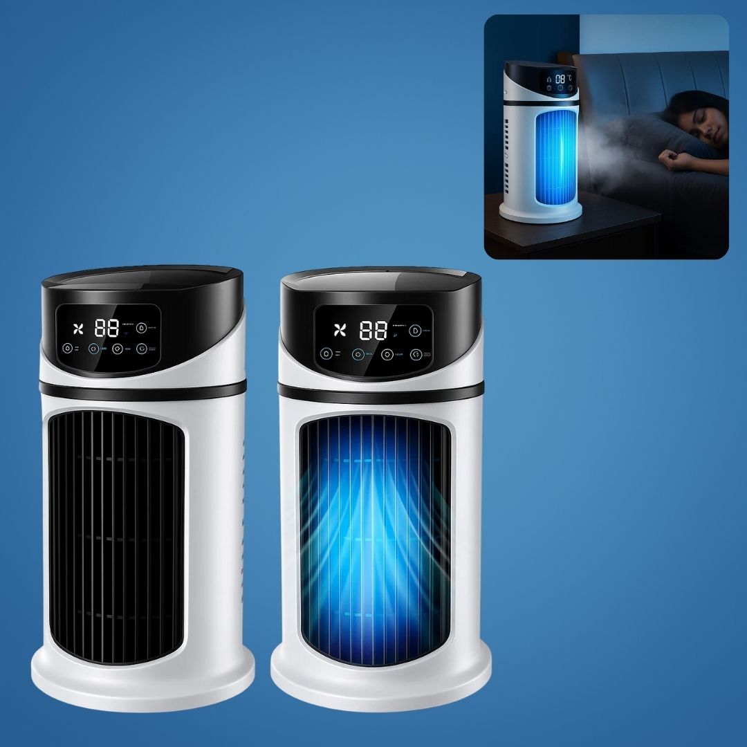 USB-Powered Portable Air Cooler and Humidifier for Home and Desk Use