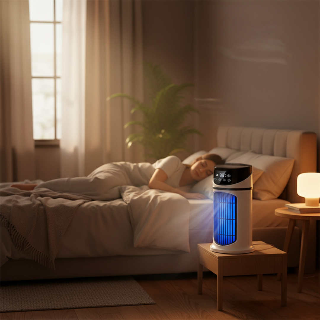 USB-Powered Portable Air Cooler and Humidifier for Home and Desk Use