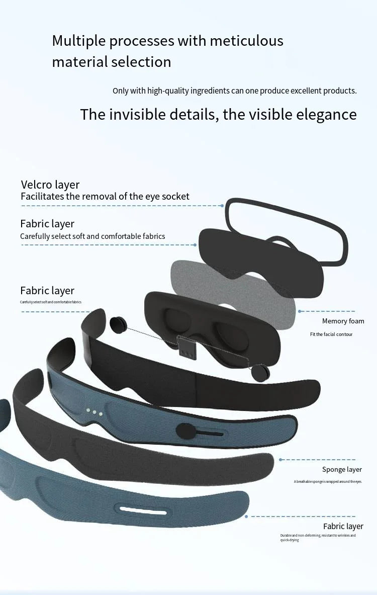 3D Contoured Eye Mask with Memory Foam and Wireless Bluetooth Music for Relaxation