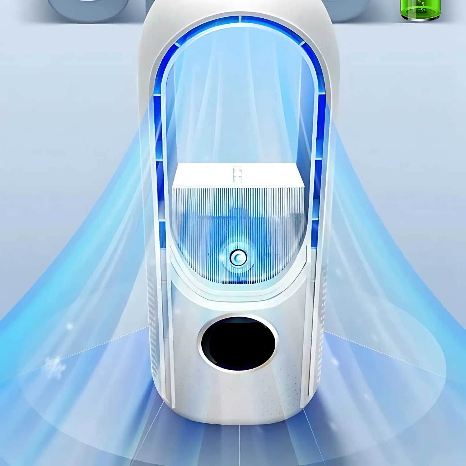 Blade-less USB Fan with Timer and Humidifier – Quiet Cooling Solution