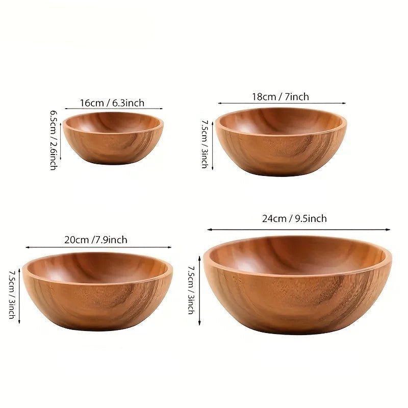 Eco-Friendly Acacia Wood Bowl for Family Dining