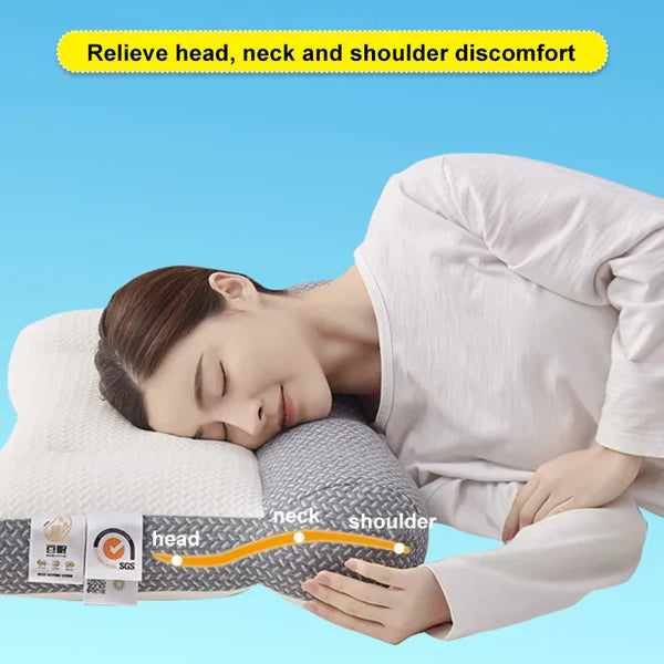 Ergonomic Neck Support Pillow for Pain-Free Sleep with Contoured Design