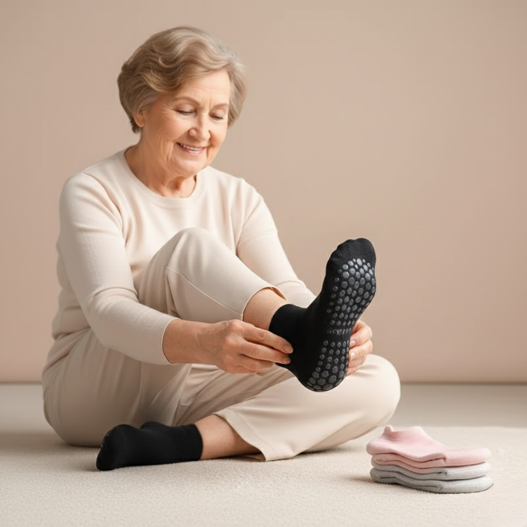 Breathable Shock Absorbent Socks for Seniors – Non-Slip Design