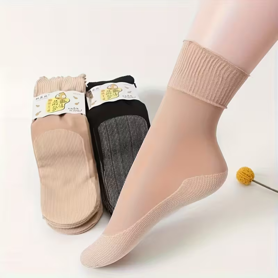 Non-Slip Socks for Seniors (Pack of 10) | Wide Cuffs, Comfort Fit
