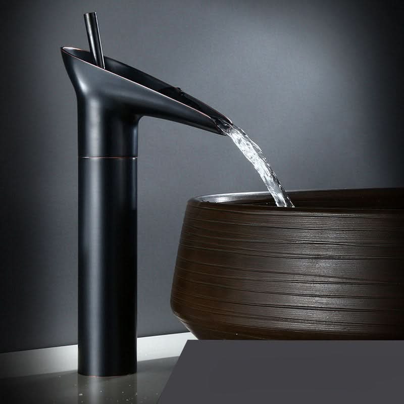 Elegant Vintage Waterfall Basin Faucet in Antique Brass