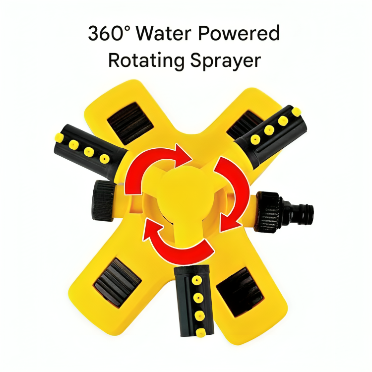 360-Degree Rotating Garden Sprinkler with 4 Adjustable Nozzles