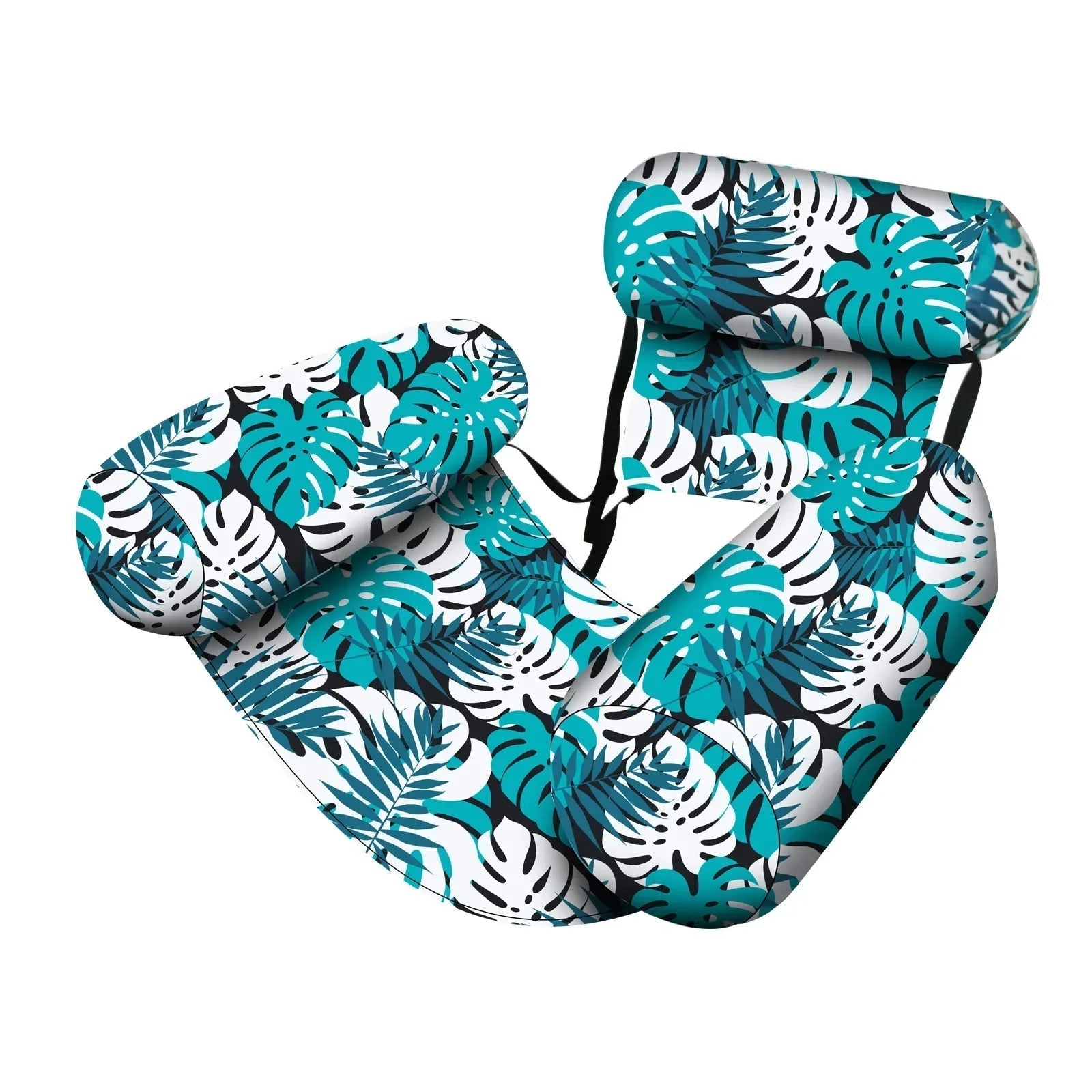 Tropical Inflatable Lounge Chair with Adjustable Backrest for Pool Relaxation