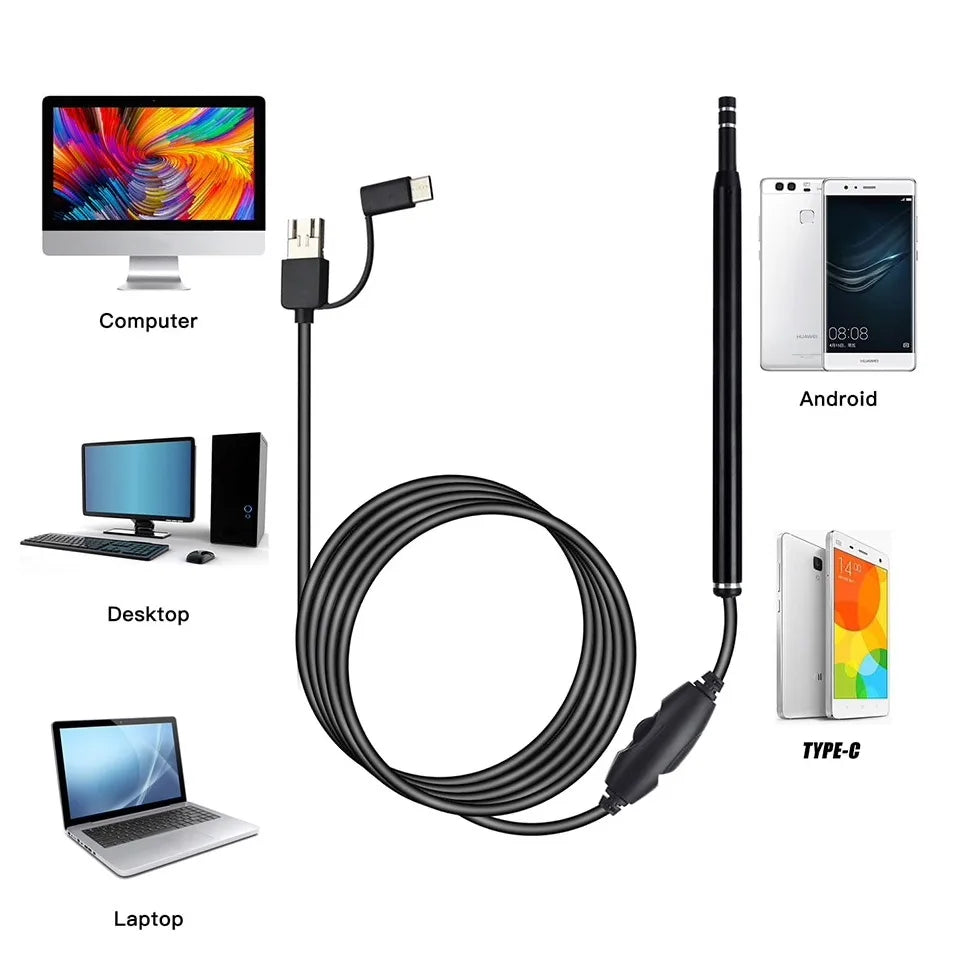 LED Light Camera Ear Inspection Endoscope - Professional Tool