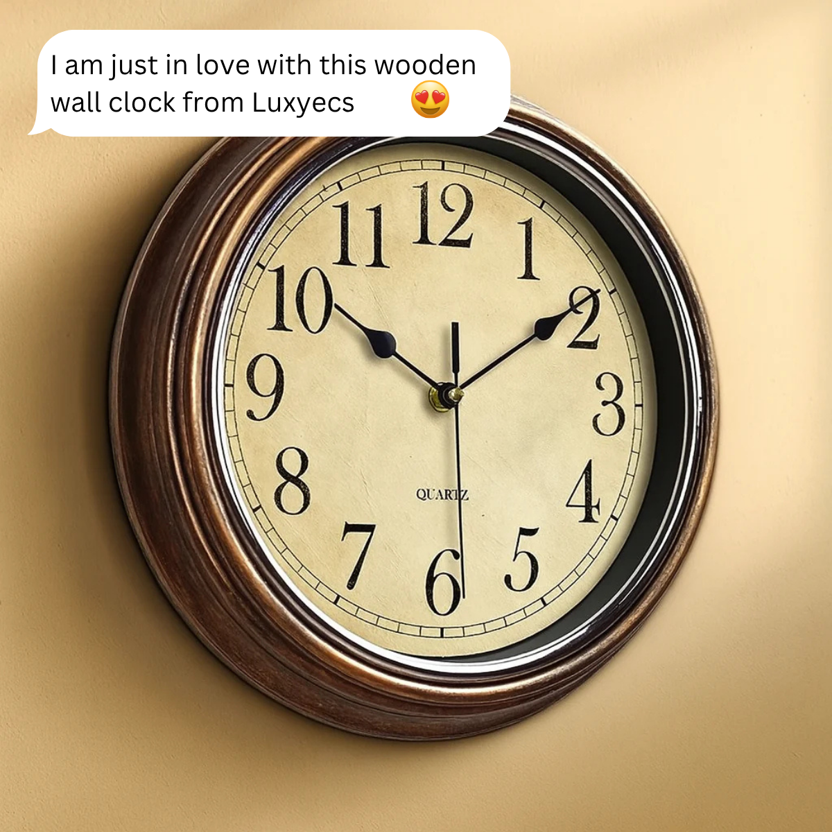 Silent Wooden Clock for Kitchen Wall Decor