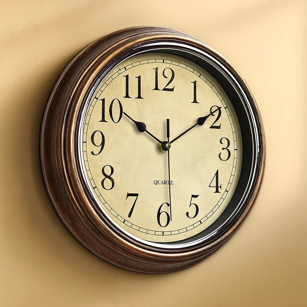 Silent Wooden Clock for Kitchen Wall Decor