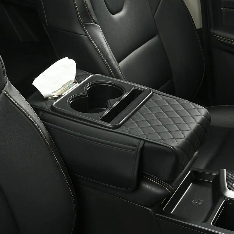 Comfortable Car Armrest Protector with Cup Holders & Storage